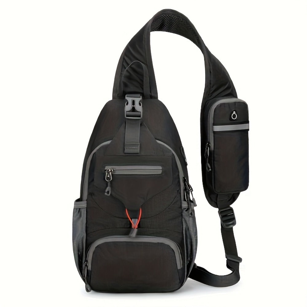 Sling Bag – Nylon, Large Capacity, Adjustable Strap, Multi Pocket – detail view 8