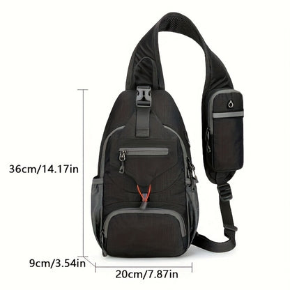 Sling Bag – Nylon, Large Capacity, Adjustable Strap, Multi Pocket – detail view 9