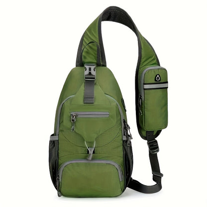 Sling Bag – Nylon, Large Capacity, Adjustable Strap, Multi Pocket – detail view 5