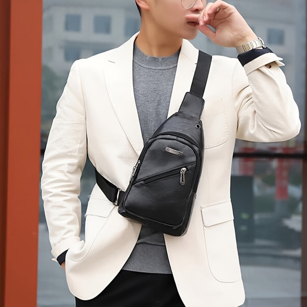 Sling Bag – PU Leather, Large Capacity, for Travel & Everyday Use – detail view 6