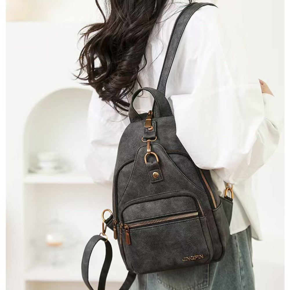 Sling Bag – PU Leather, Multi-Pocket, Adjustable Strap, for Travel & Everyday Use – detail view 12