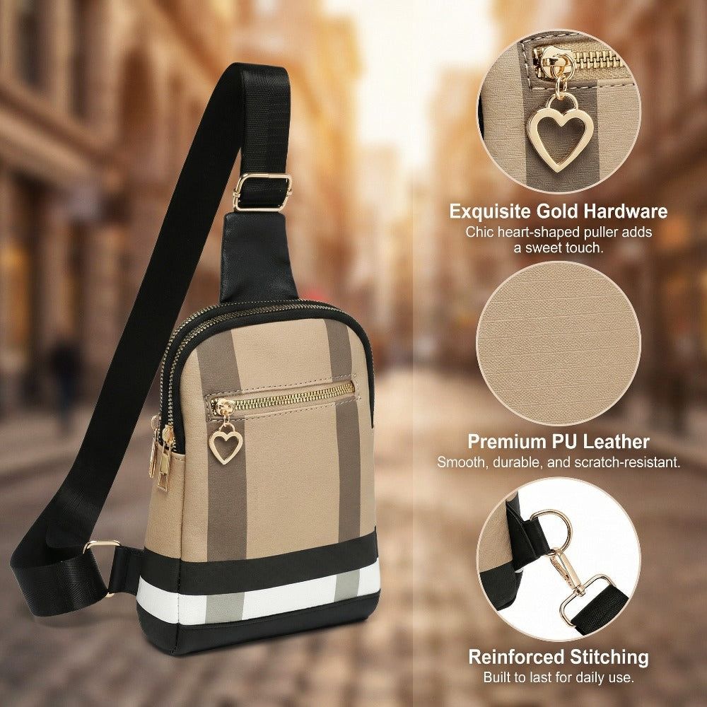 Sling Bag – 4 Colors, PU Leather, Multi Pocket, for Work – detail view 12