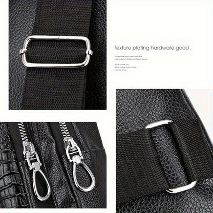 Sling Bag – for Travel & Everyday Use, Crocodile Pattern Chest Earphone Hole – detail view 11