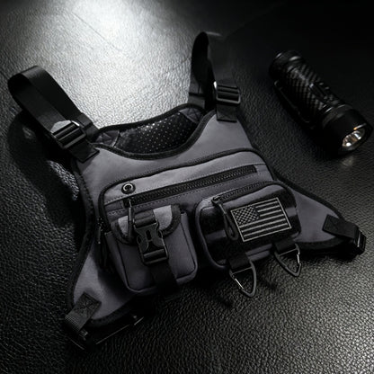 Sling Bag – for Travel & Work, Tactical Sports Chest Hollowed Out – detail view 9