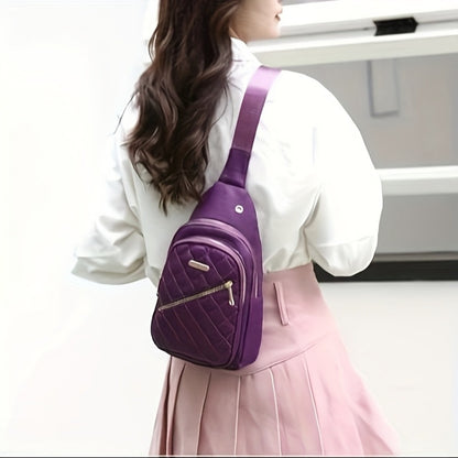 Sling Bag – for Travel, Diamond Pattern Chest Adjustable Strap – detail view 14