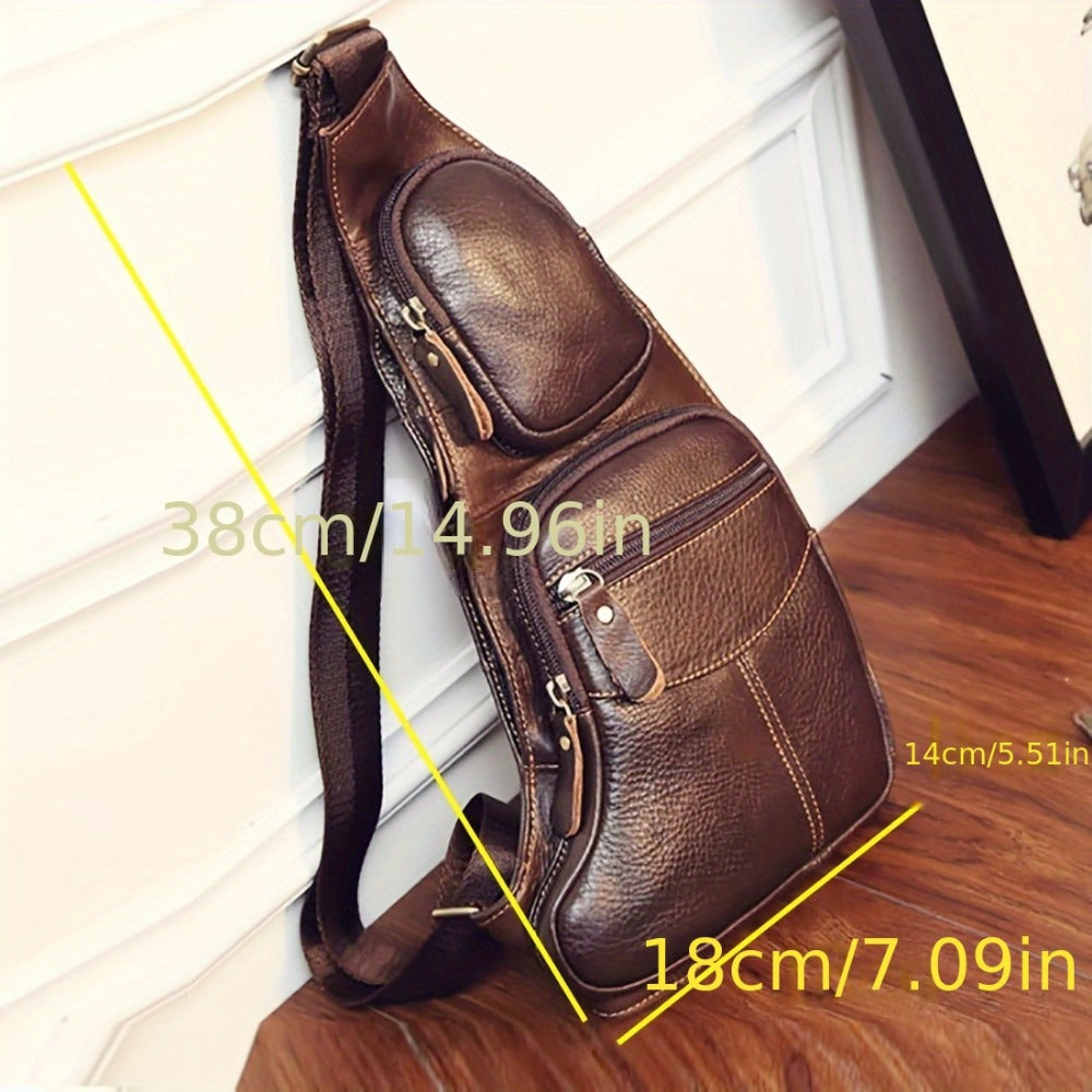 Sling Bag – for Travel, Leather Sling Vintage Chest Pack – detail view 3