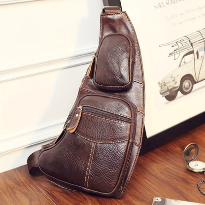 Sling Bag – for Travel, Leather Sling Vintage Chest Pack – detail view 5