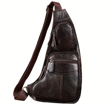 Sling Bag – for Travel, Leather Sling Vintage Chest Pack – detail view 6