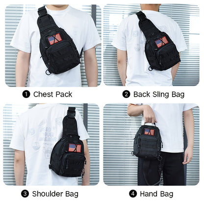 Sling Bag – for Travel, Oxford Cloth Chest Phone Pocket – detail view 18