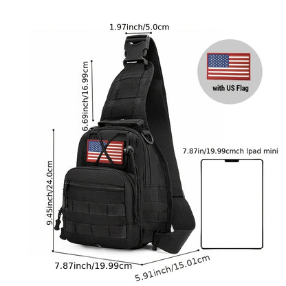 Sling Bag – for Travel, Oxford Cloth Chest Phone Pocket – detail view 7