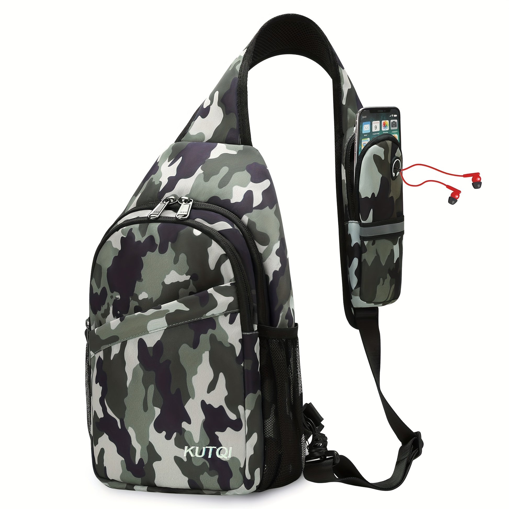 Sling Bag – for Travel, Sling Detachable Phone Pouch Hiking – alternate view
