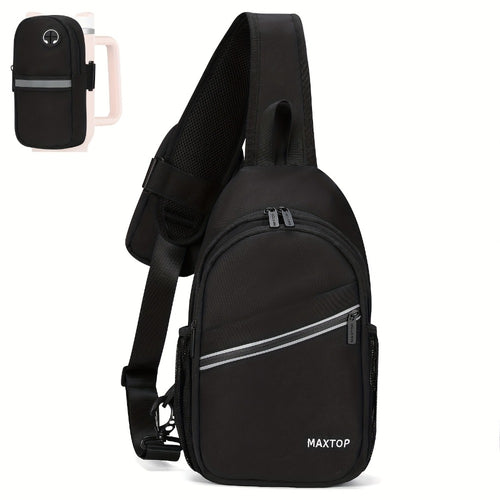 Sling Bag – for Travel, Sling Detachable Phone Pouch Hiking – front view