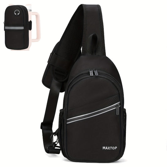 Sling Bag – for Travel, Sling Detachable Phone Pouch Hiking – front view