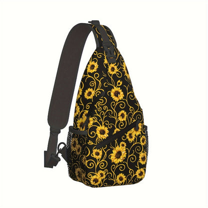 Sling Bag – for Travel, Sunflower Sling Chest Daypack Hiking – alternate view