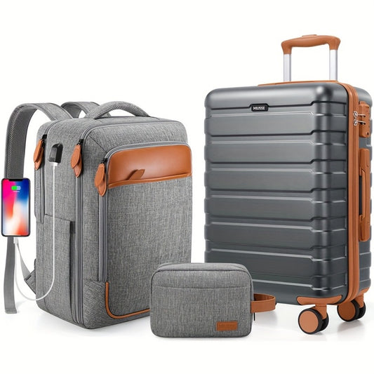 Travel Toiletry Bag – 3 Piece, 20 Inch, TSA Lock, Spinner Wheels – front view