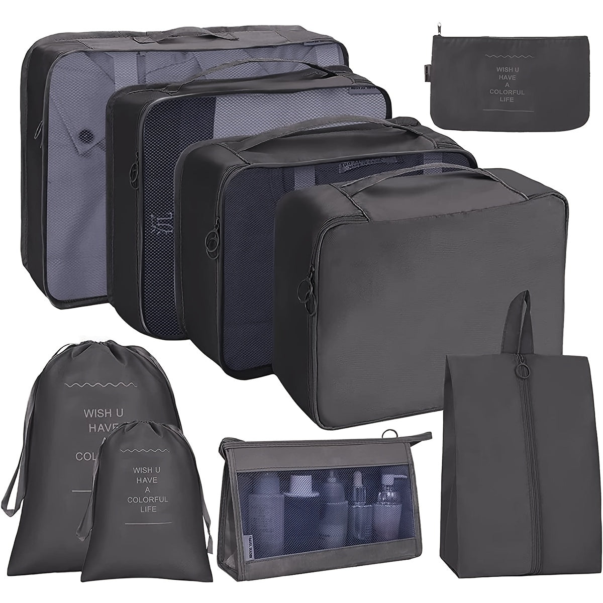 Travel Toiletry Bag – 9 Piece, for Travel – front view - product view 13