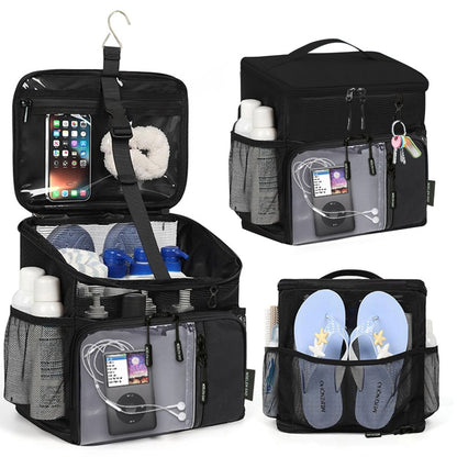 Travel Toiletry Bag – for Travel, Hanging Mesh Shower Caddy Handle – detail view 3