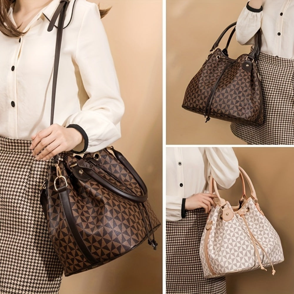 Tote Bag for Women – for Work & Everyday Use, Bucket Korean Fashion Retro Casual | Bag Vero – front view