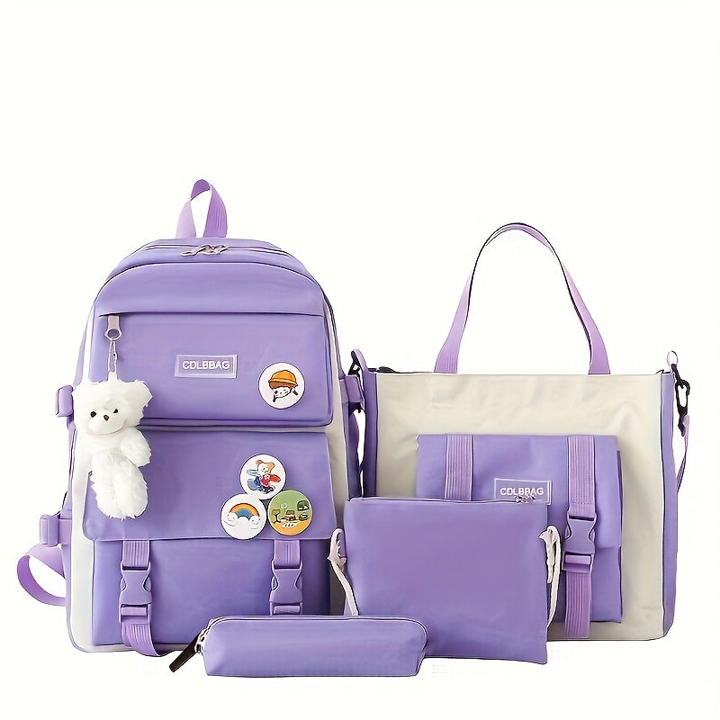 Travel Backpack – 4-Piece, Canvas, Large Capacity, for Travel & School – detail view 3