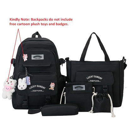 Travel Backpack – 5-Piece, Large Capacity, Lightweight, for Travel & School – alternate view