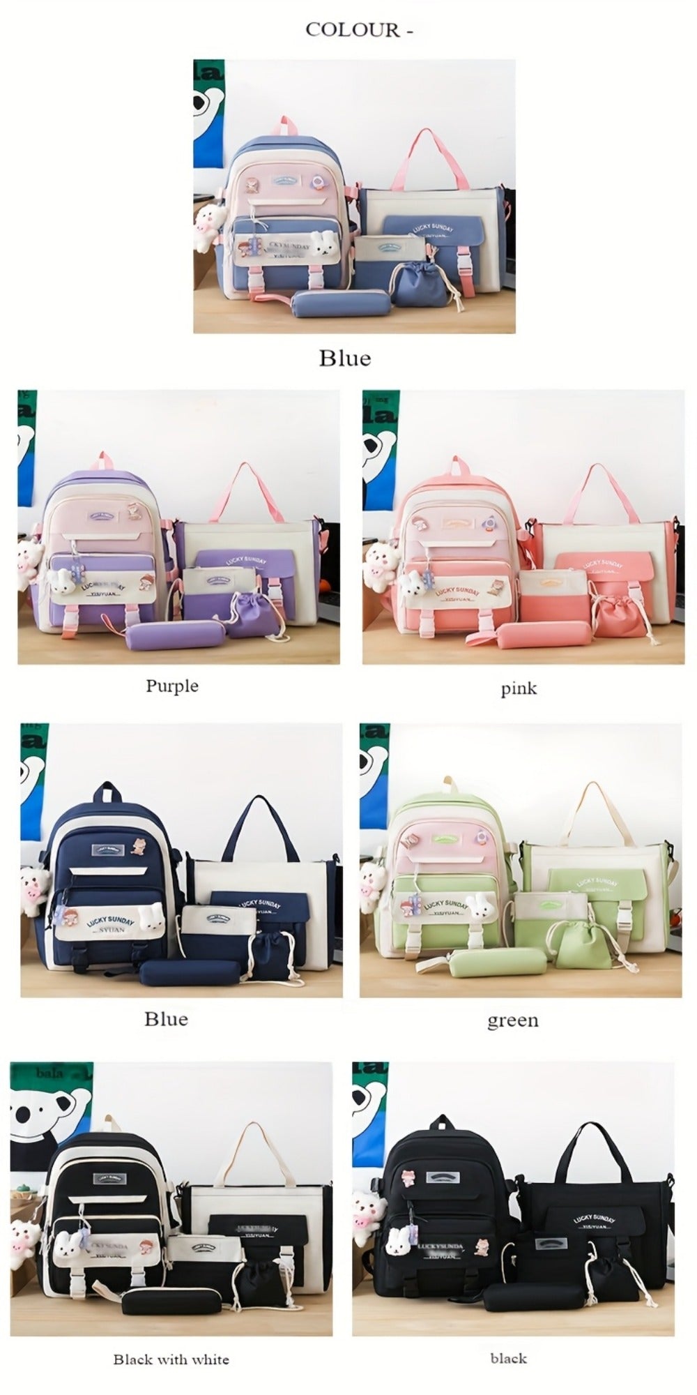 Travel Backpack – 5-Piece, Large Capacity, Lightweight, for Travel & School – detail view 22