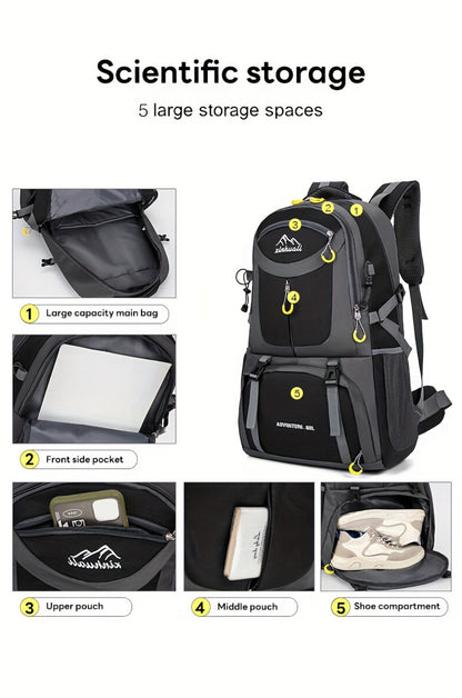 Travel Backpack – 60L, Large Capacity, Waterproof, for Travel & Work – detail view 24