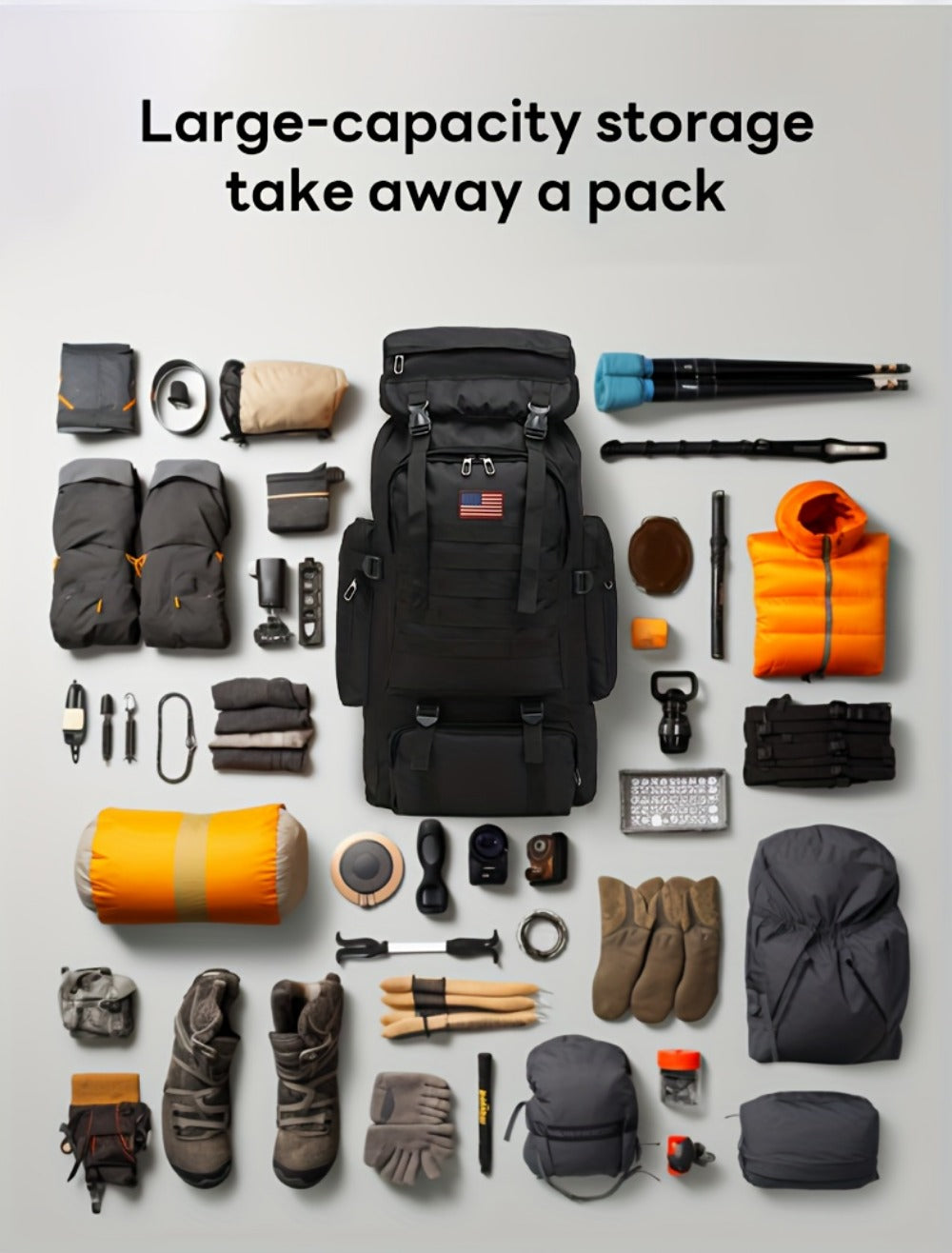 Travel Backpack – 80L, 80l Tactical Molle System Multi – detail view 29
