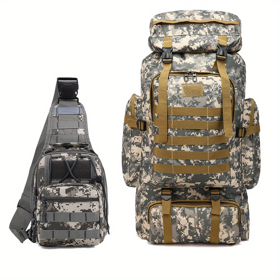 Travel Backpack – 80L, 80l Tactical Molle System Multi – detail view 55