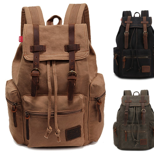 Travel Backpack – Canvas, Lightweight, Multi-Pocket, for Travel & Work – front view