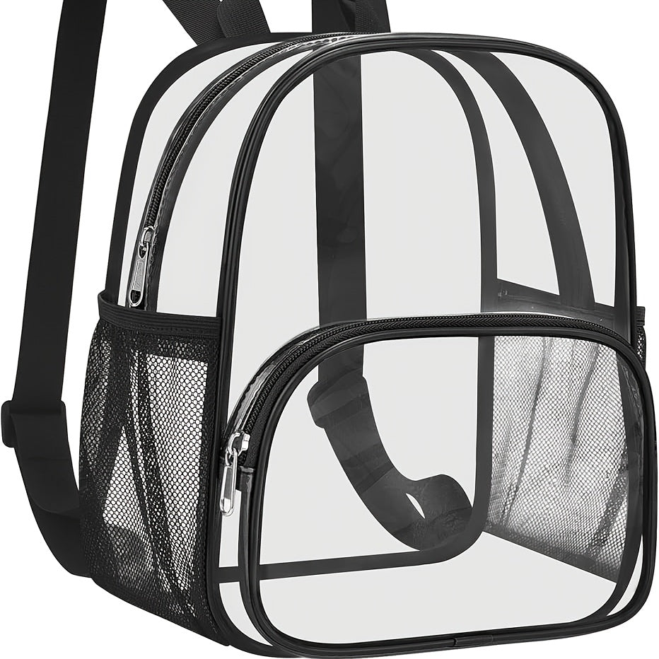 Travel Backpack – Clear, Transparent, Adjustable Strap, for Travel & Work – front view - product view 8