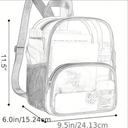 Travel Backpack – Clear, Transparent, Adjustable Strap, for Travel & Work – detail view 4
