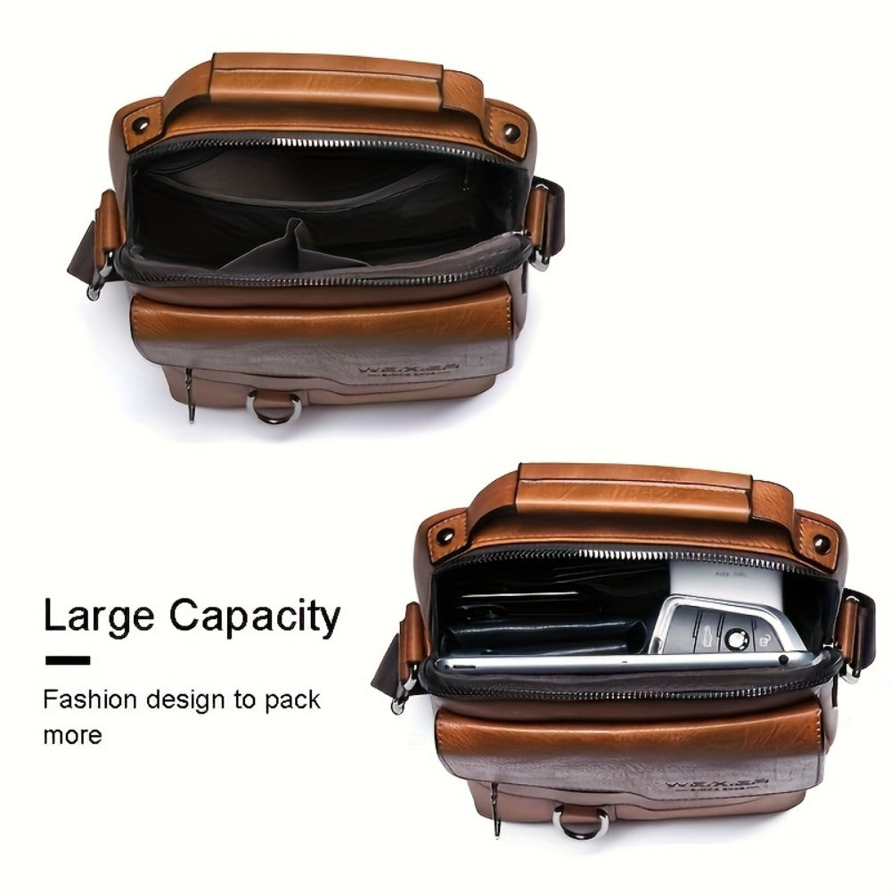 Travel Backpack – Genuine Leather, Large Capacity, Adjustable Strap, for Travel & Work – detail view 5