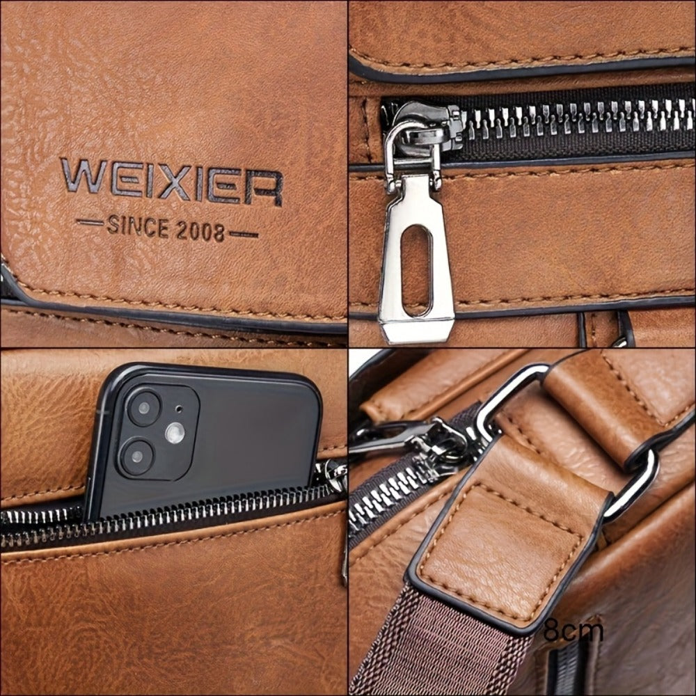 Travel Backpack – Genuine Leather, Large Capacity, Adjustable Strap, for Travel & Work – detail view 6