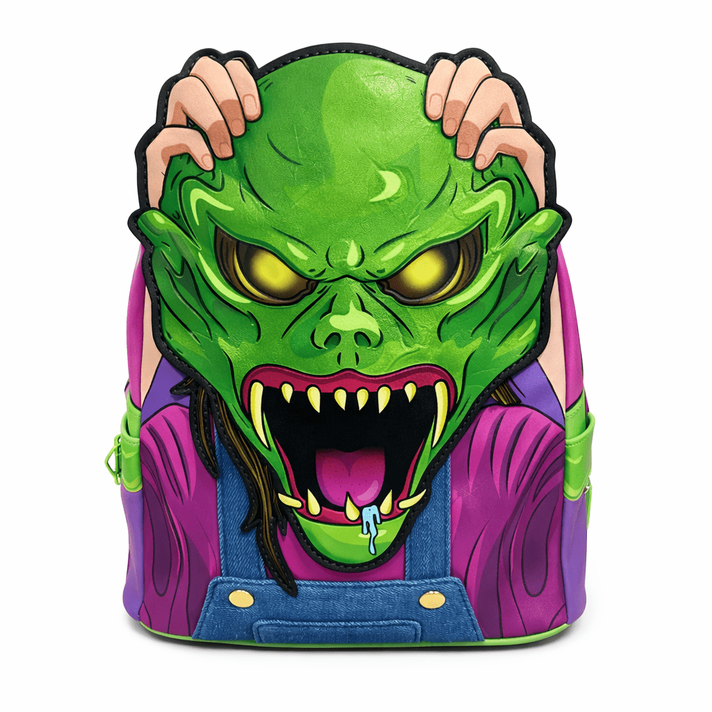 Travel Backpack – Mini, Glow In Dark Haunted Mask – front view - product view 5