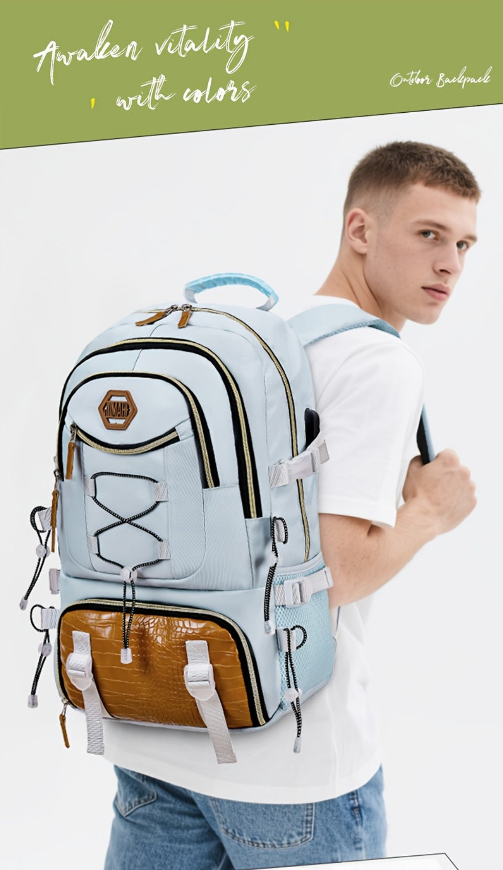 Travel Backpack – USB Charging, Large Capacity, for Travel & Work – detail view 19