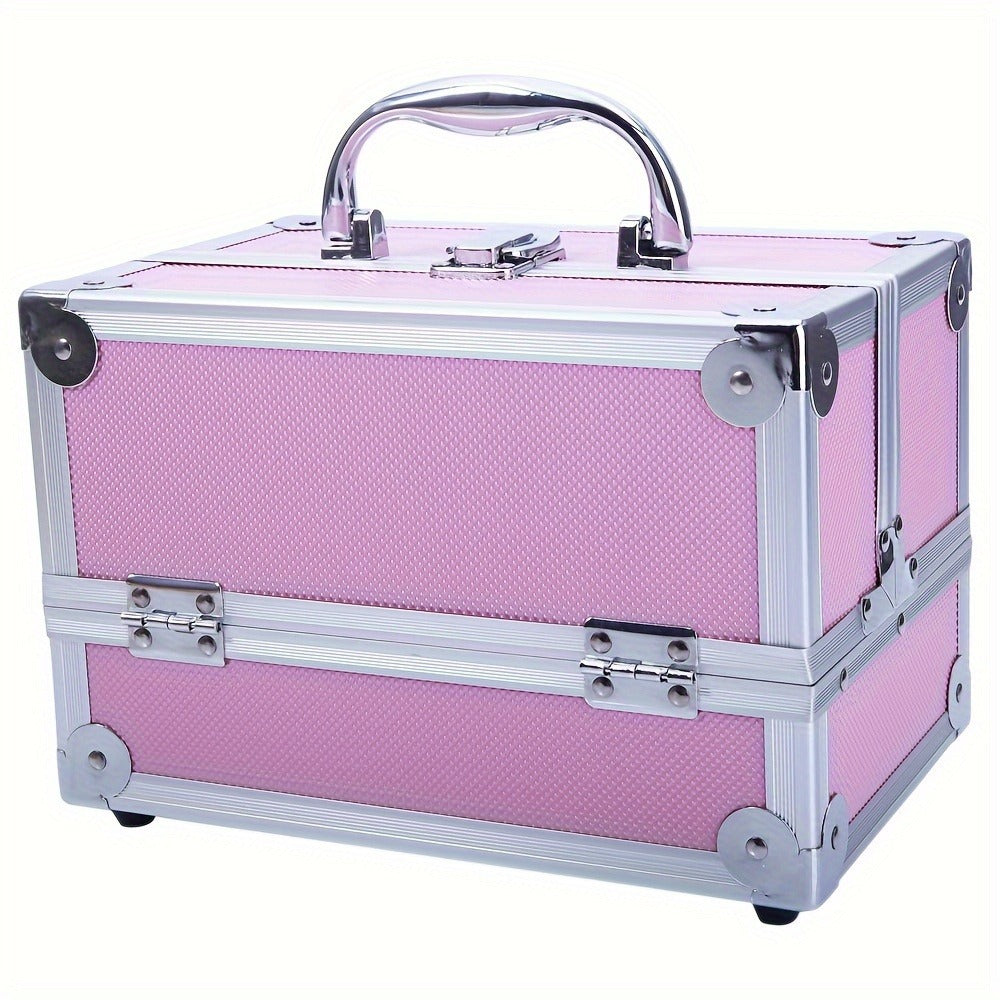 Travel Makeup Bag – Foldable, Aluminum Makeup Train Case Mirror | Bag Vero – front view