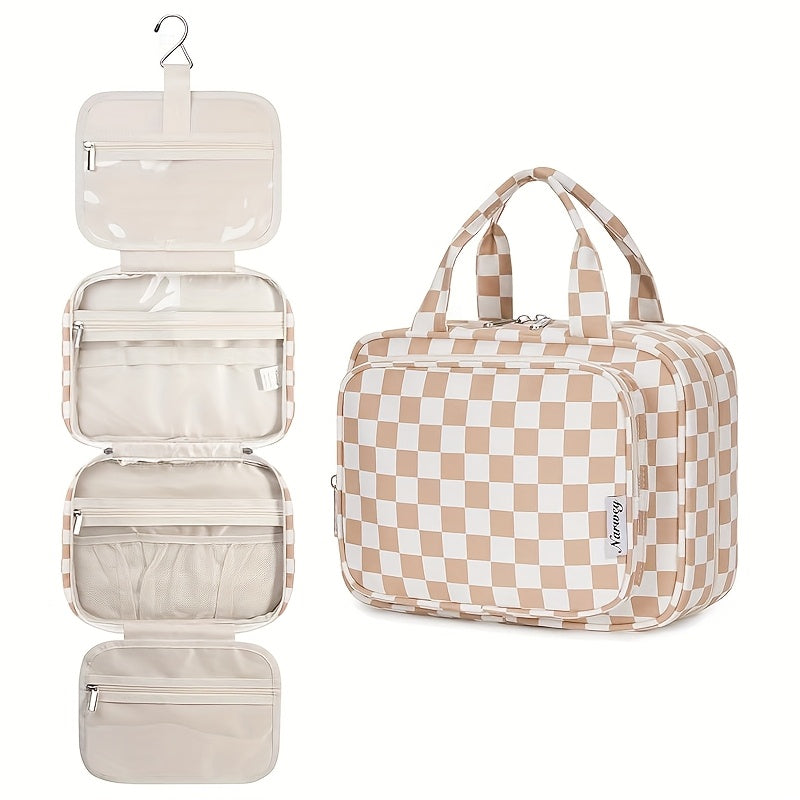 Travel Makeup Bag – for Travel, Hanging Toiletry Compartment Kit Cosmetic | Bag Vero – front view