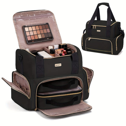 Travel Makeup Bag – for Travel, Large Double Layer Makeup Organizer | Bag Vero – front view