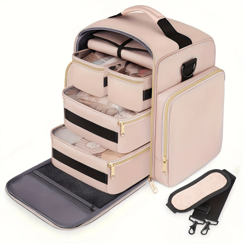 Travel Makeup Bag – for Travel, Multifunctional Makeup Case Removable Inner | Bag Vero – front view