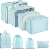 8-Piece Korean Blue Drawstring Bag Set