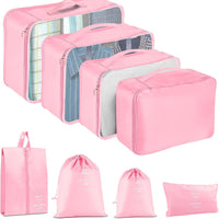 8-Piece Pink Drawstring Bag Set