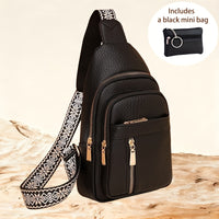 Black Crossbody Bag with Strap