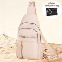 crossbody bag with hanging pouch