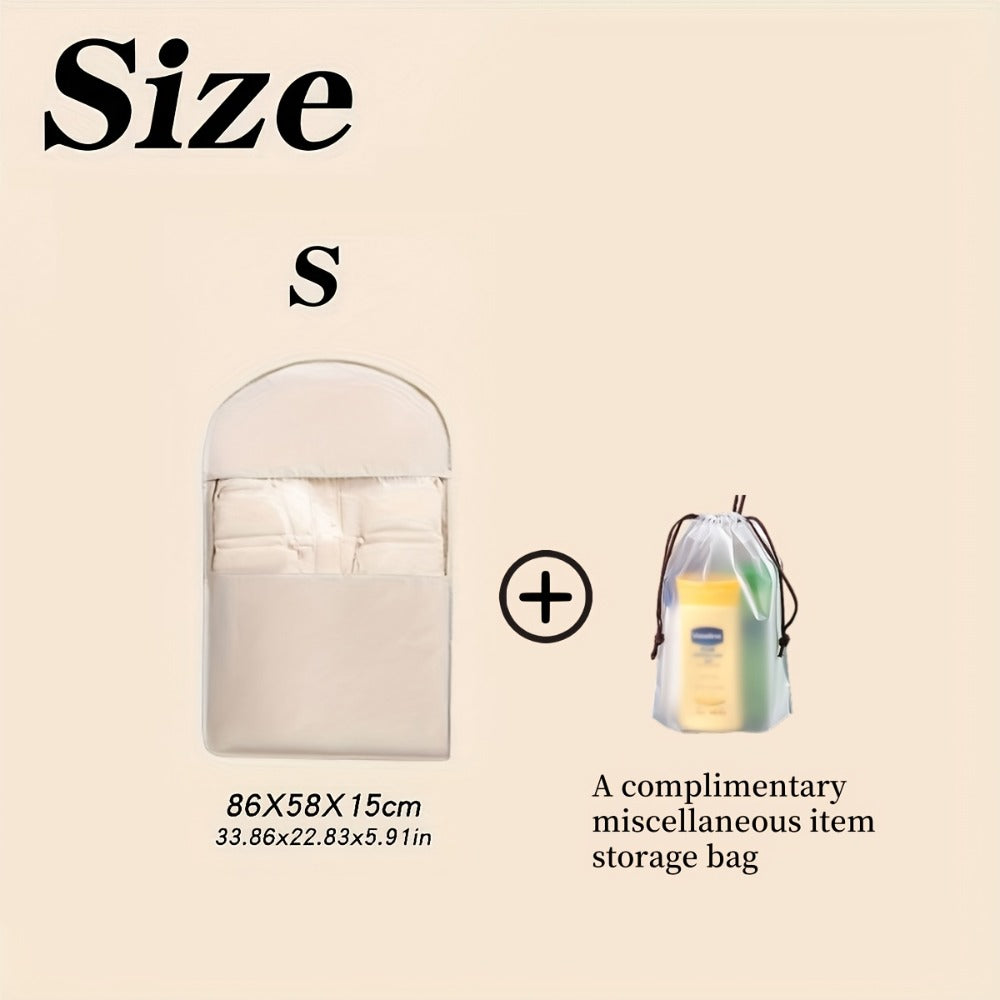 Travel Organizer Bag – Transparent, Compressible Hanging Garment Satin Transparent – detail view 2
