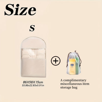 Travel Organizer Bag – Transparent, Compressible Hanging Garment Satin Transparent – detail view 2
