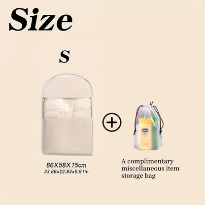 Travel Organizer Bag – Transparent, Compressible Hanging Garment Satin Transparent – detail view 15