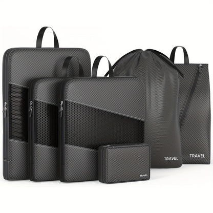 Travel Organizer Bag – for Travel, Compression Packing Cubes Set Of – front view