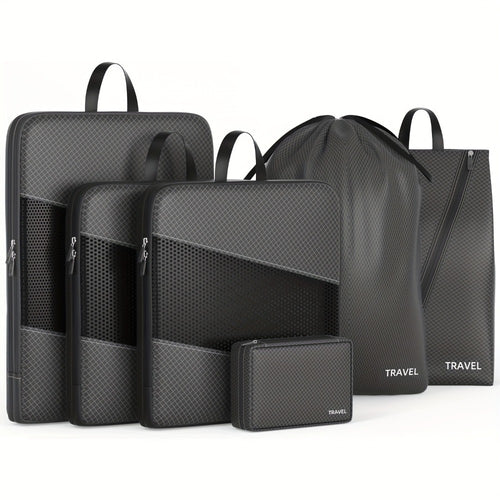 Travel Organizer Bag – for Travel, Compression Packing Cubes Set Of – front view