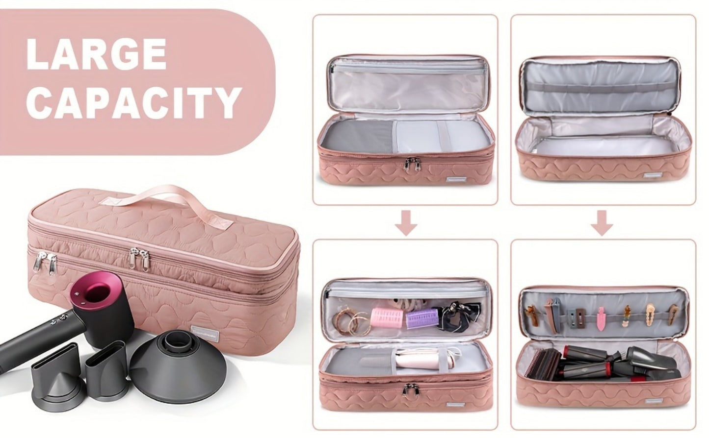 Travel Organizer Bag – for Travel, Hair Dryer Carrying Case Double – detail view 14