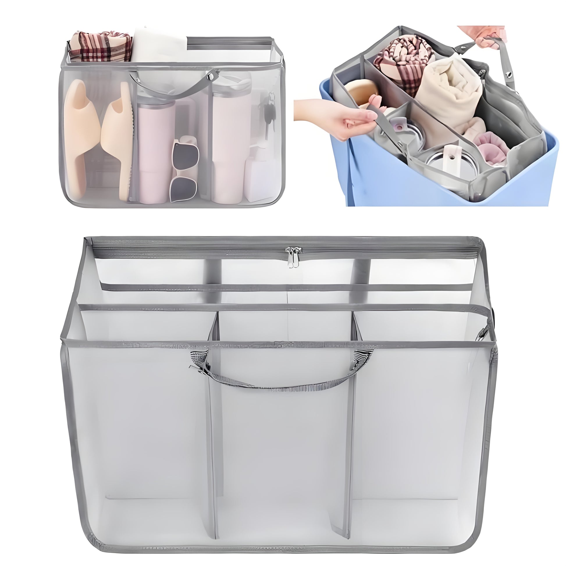 Travel Organizer Bag – for Travel, Large Beach Organizer Insert Multifunctional – front view - product view 9